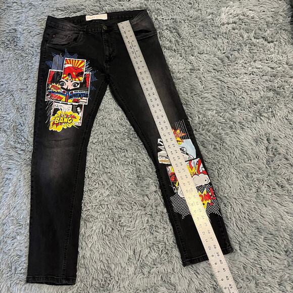 Spark Men’s Comic Black Jeans  38 x 32 - Picture 5 of 9